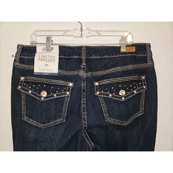 NWT! Women's Seven7 Luxe Limited Edition Boot Cut Stretch Blue Jeans Size 16 - Picture 5 of 9